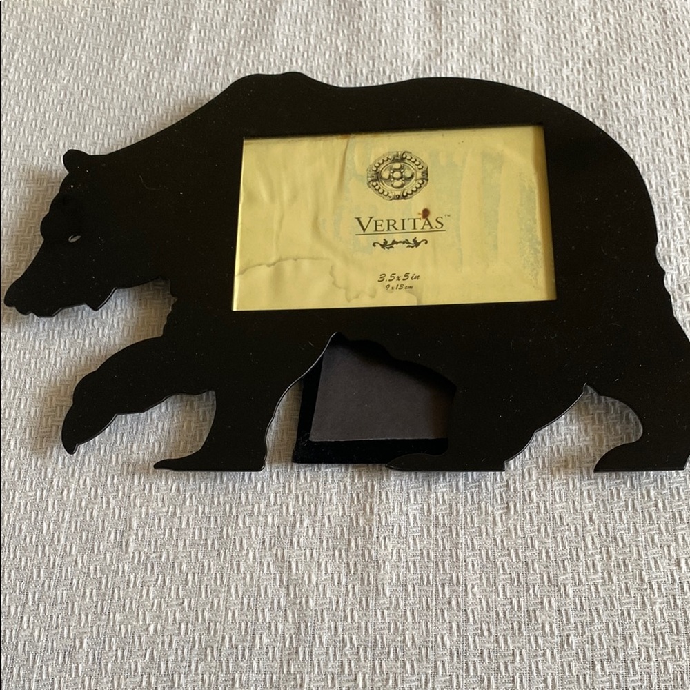 Veritas Black Bear-Shaped Photo Frame